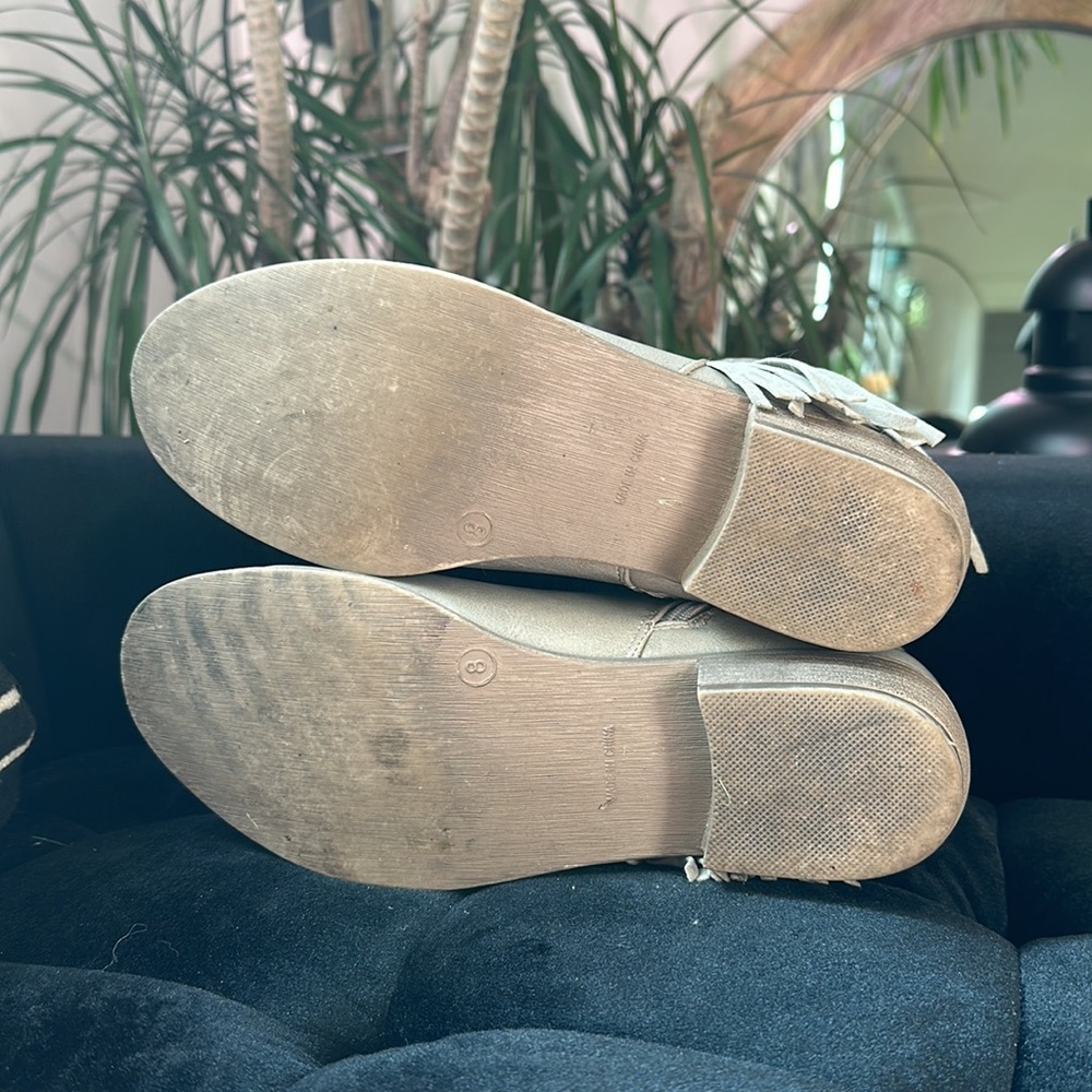 Grey Journey Fringe Booties Size 8 - image 6